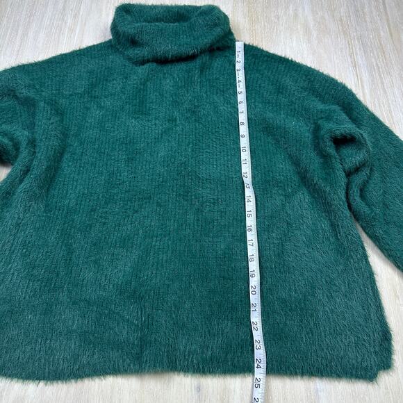ASOS Dark Green Design High Neck Fluffy Eyelash Yarn Knit Pullover Sweater 12 - Picture 13 of 15